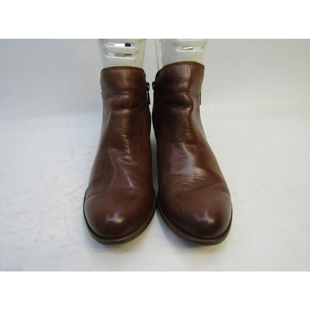 Lucky Brand Womens Sz 9.5 M Brown Leather Double Zip Ankle Fashion Boots Bootie - Picture 5 of 10